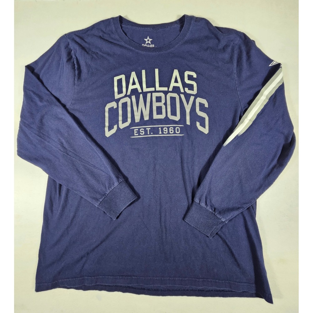 Dallas Cowboys Authentic Long Sleeve T-Shirt Navy Blue Mens XL Est 1960 NFL